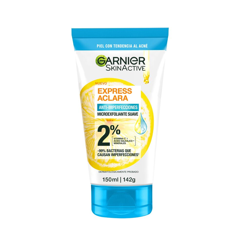 Microexfoliante-Suave-Garnier-Express-Aclara-Anti-Imperfecciones-2%-Tubo-X-150Ml-imagen-1