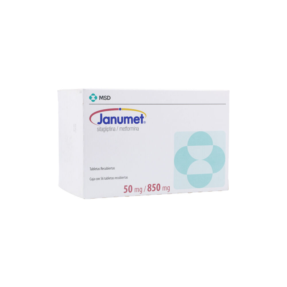 Janumet Tabletas Recubiertas 50Mg+850Mg Caja X 56
