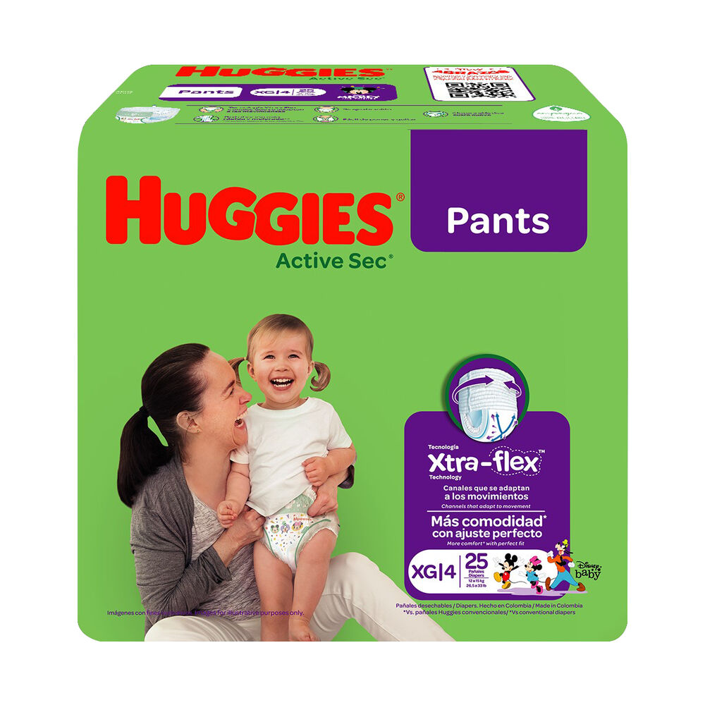 Pañal-Huggies-Active-Sec-Pants-Xtra-flex-Xg-4-Paquete-X-25-imagen-2