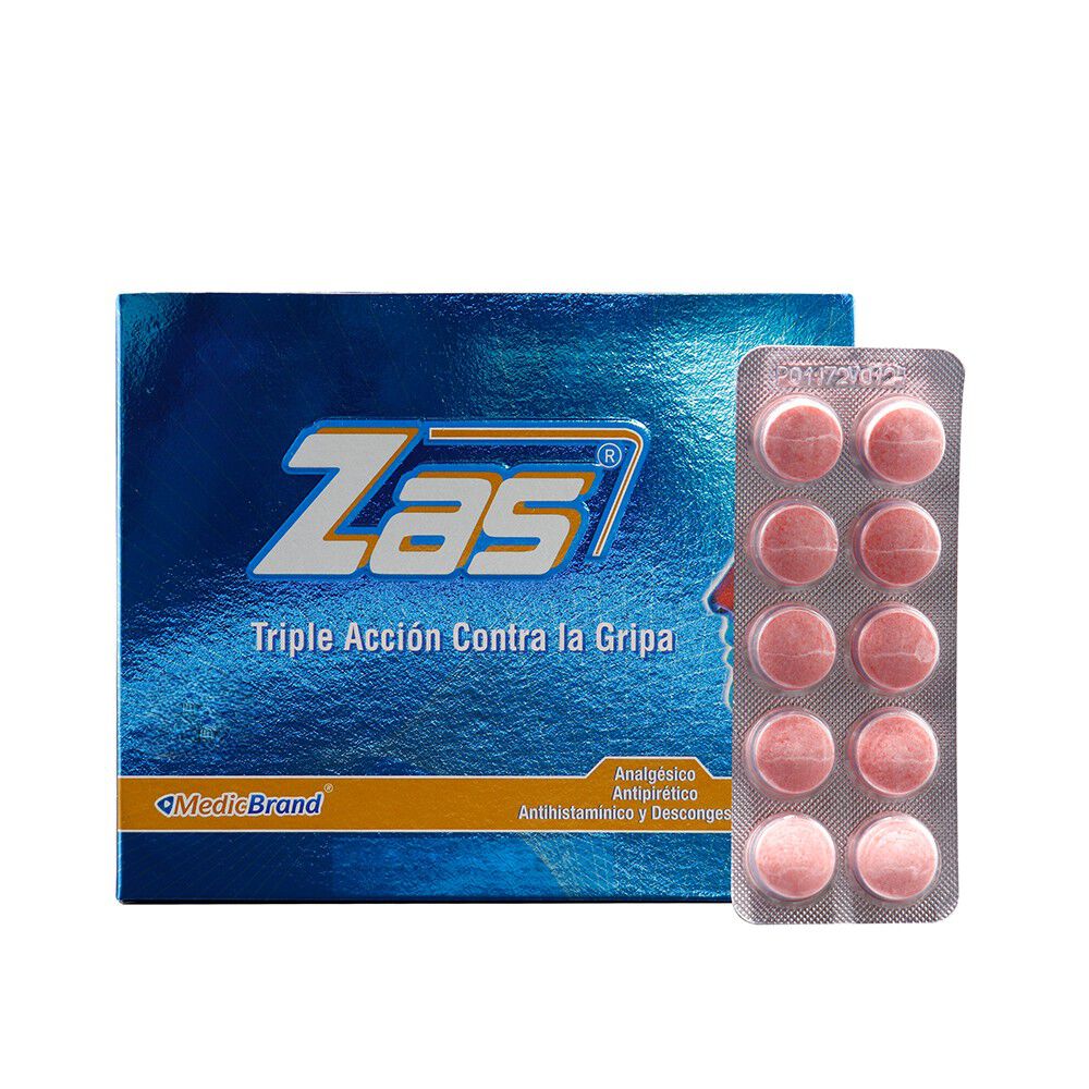 Zas (500+2+10) mg · Blister 10 Tabletas