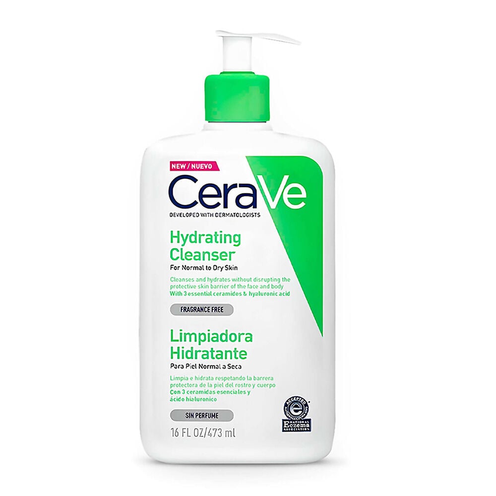Cerave-Hydrating-Cleanser Limpiadora-Hidratante-Frasco-X-473Ml-Para-Piel-Normal-A-Seca-imagen-1