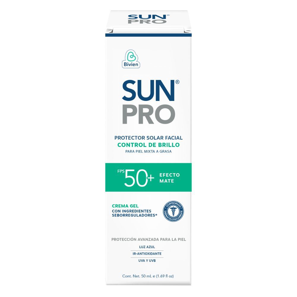 Protector-Solar-Facial-Sunpro-Crema-Gel-Spf-50+-Efecto-Mate-Tubo-50Ml-imagen-2