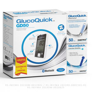 Glucometro-Glucoquick-Gratis-Tiras-Diamond-Lancetas-X50-Ref-Gd50-Paquete--imagen