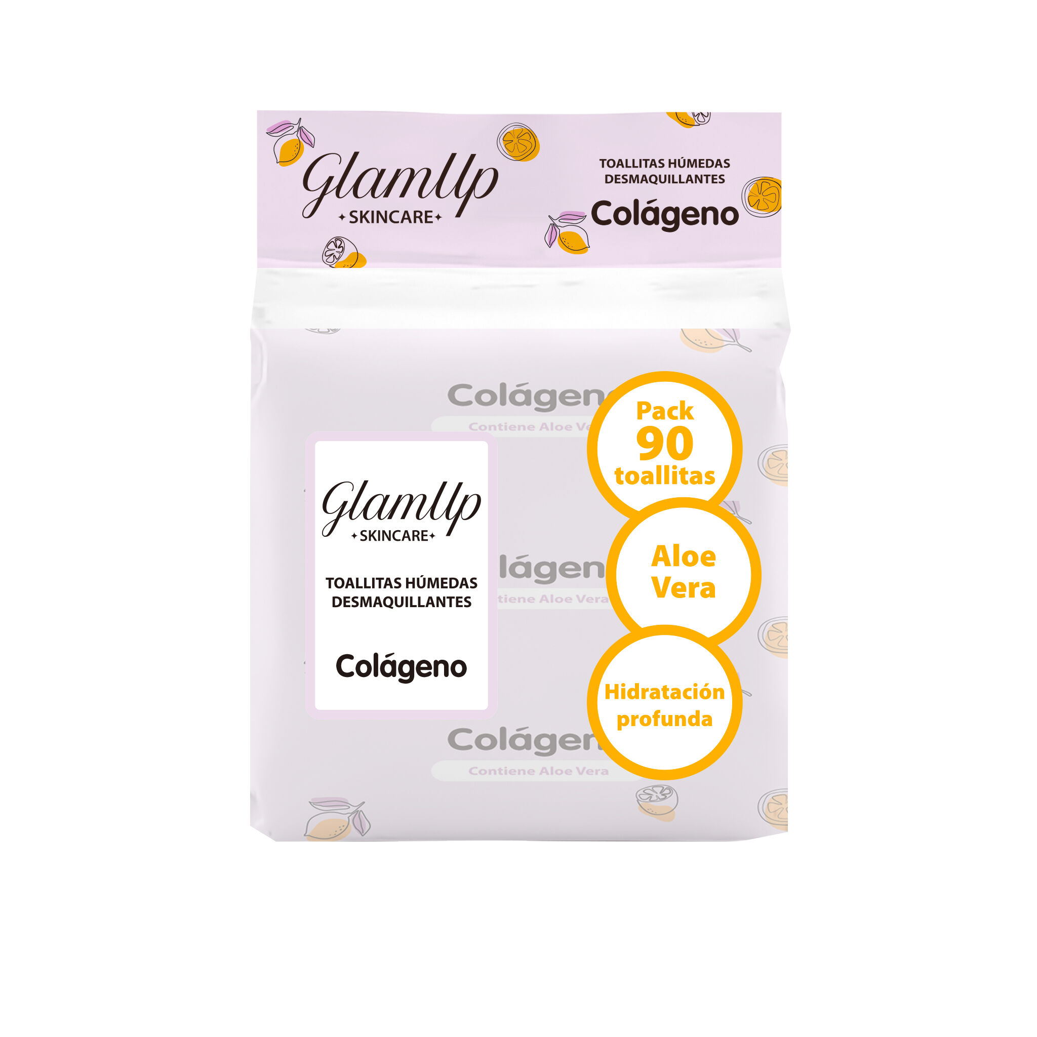 Promo Toallitas Humedas Desmaquillantes Glamup Skincare Colageno Paq X 90