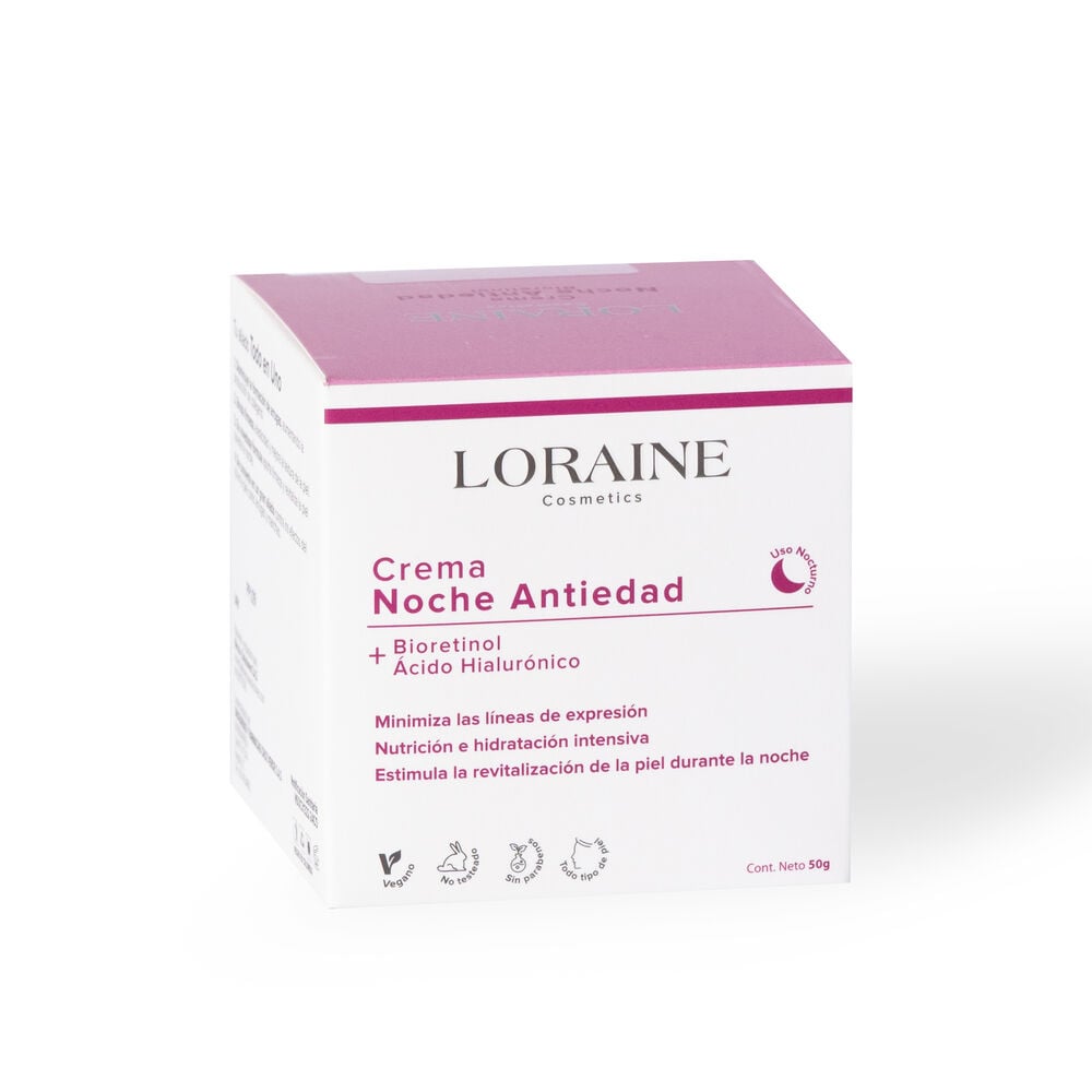 Crema-Noche-Loraine-Cosmetics-Antiedad-Bioretinol-+-Acido-Hialuronico-Pote-por-50Gr-imagen-1