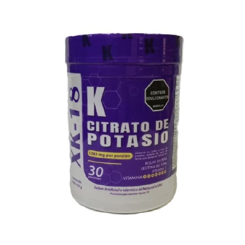 Citrato De Potasio Xk 18 Con Polvo De Pina Tarro 450Gr Uva