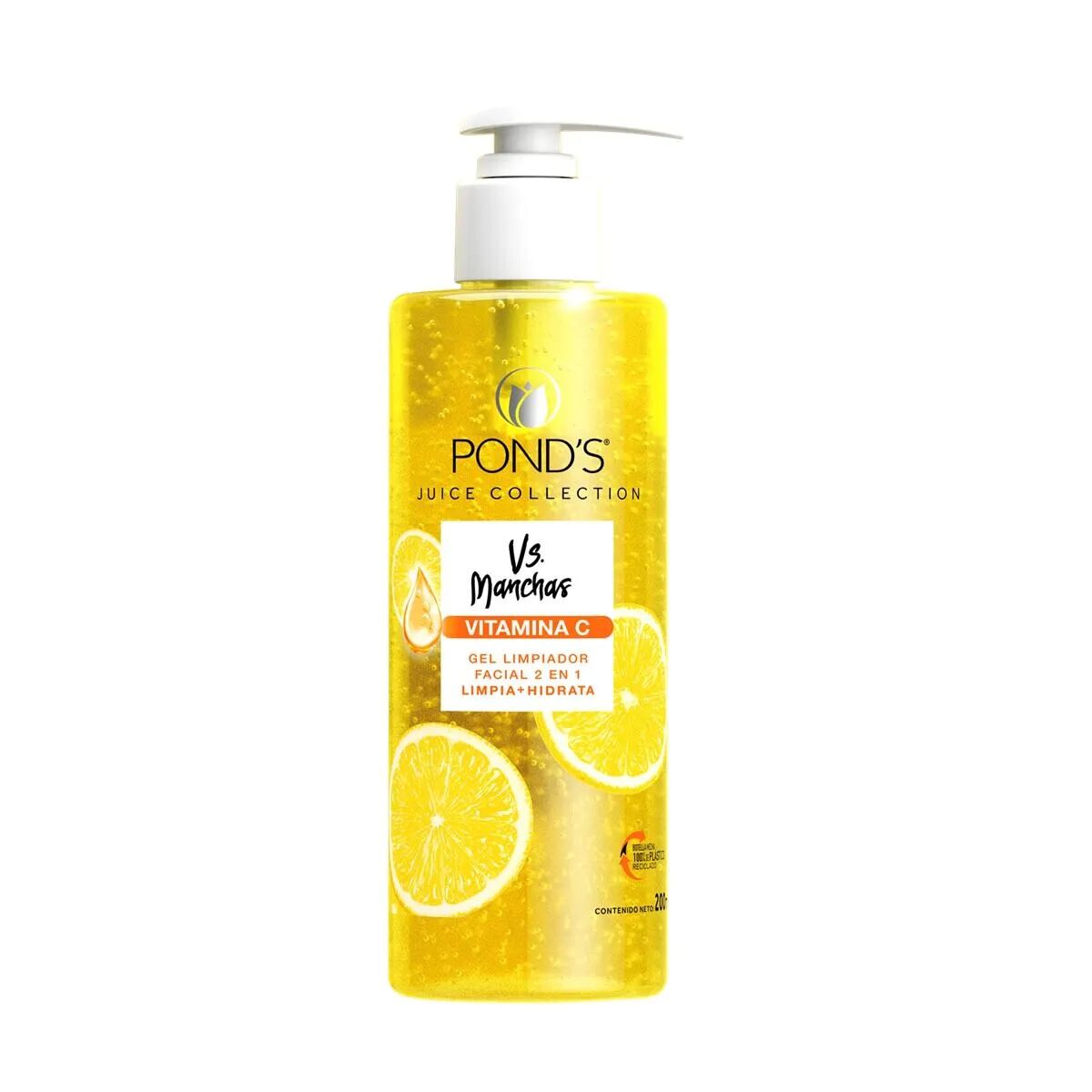 Gel Limpiador Facial Ponds 2 En 1 Vs.Manchas Vitamina C Fco200Ml