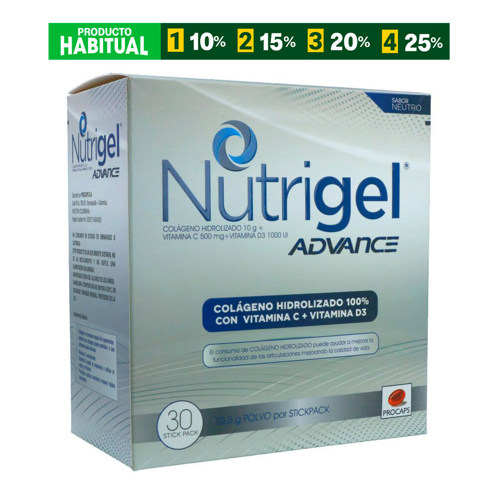 Nutrigel-Advance-10Gr+500Mg+1000Ui-Polvo-Caja-X-30-Sobres---Sabor-Neutro-imagen