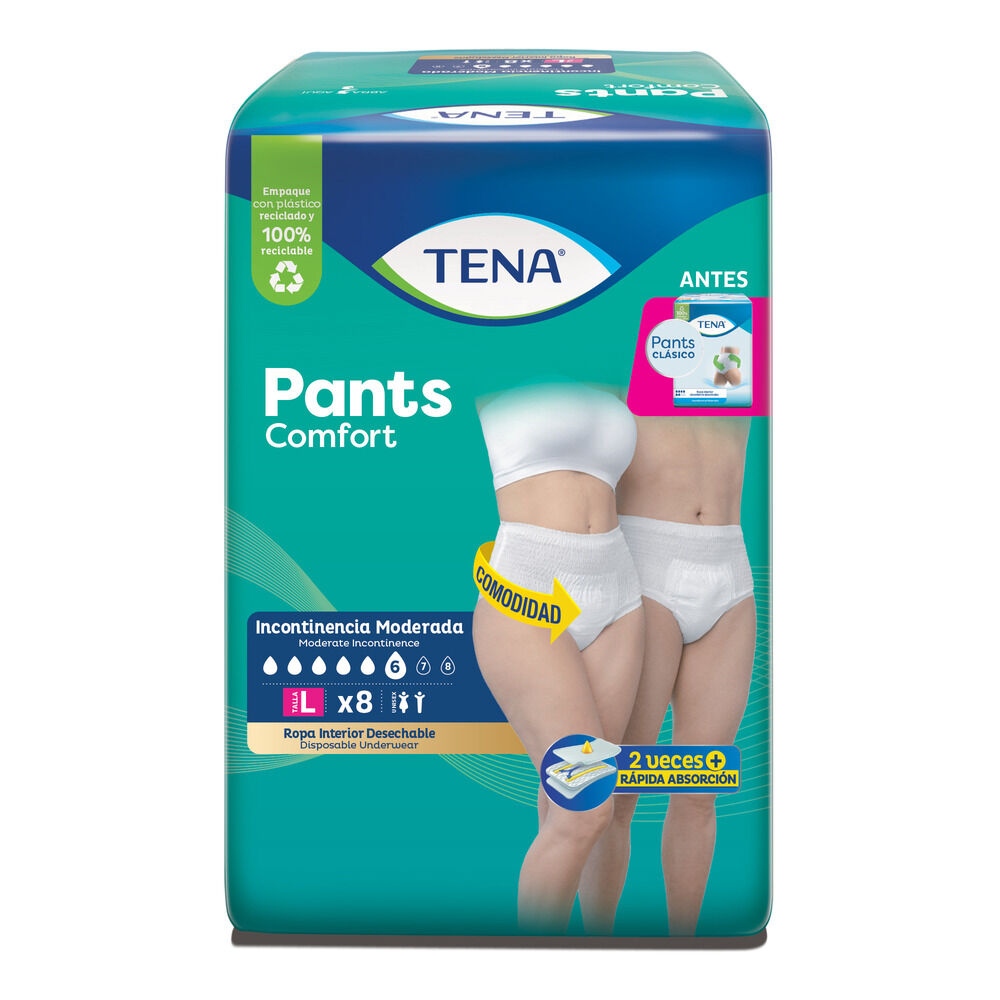 Ropa Interior Incontinencia Tena Paquete X 8 Pants Clasico L
