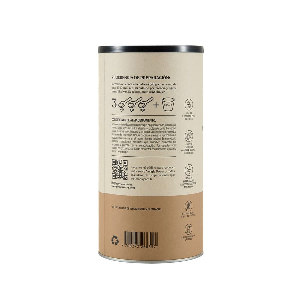 Proteina-Veggie-Powder-Savvy-Tarro-X-560Gr-Vainilla-imagen-3