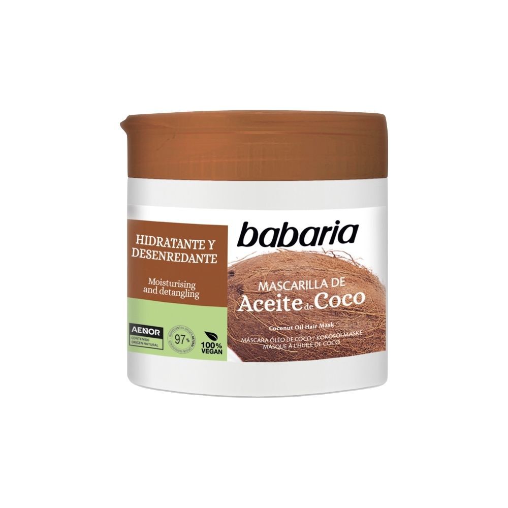 Mascarilla De Aceite Babaria Hidratante Desenredante Pote X 400Ml Coco
