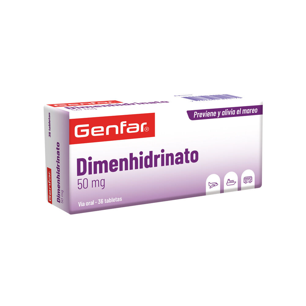 Dimenhidrinato 50Mg Tab Caj X 36 Genfar