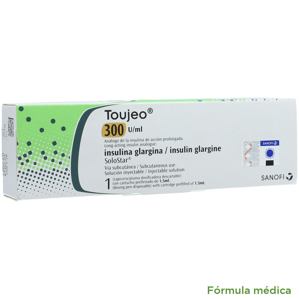 Toujeo 450 UI/1.5 mL (300 UI /mL) Solución Inyectable Caja X 1 Pen X 1.5 mL