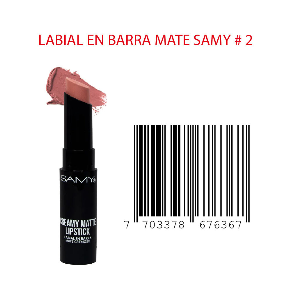 Labial-Samy-N-2-Mate-Cremoso-Barra-X-3Gr-imagen-3