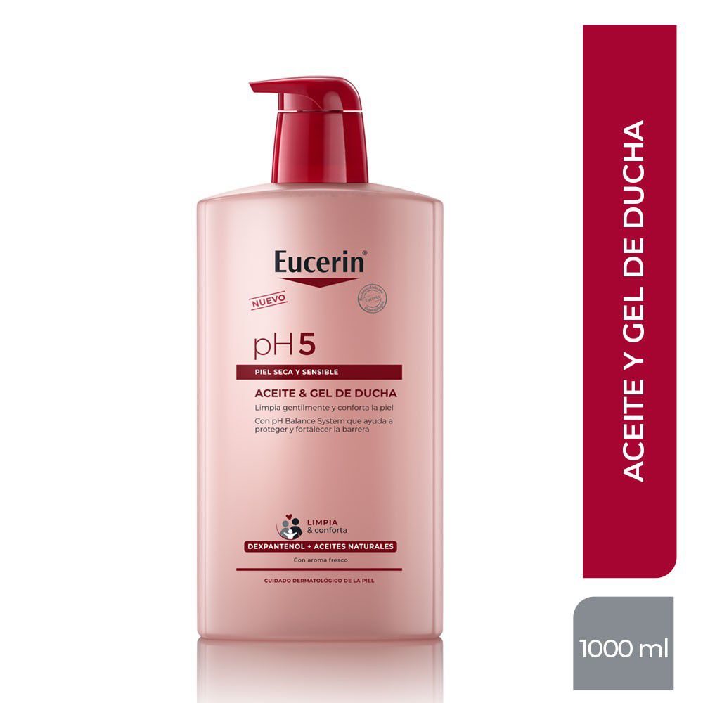 Aceite Y Gel De Ducha Eucerin Ph5 Piel Seca Y Sensible Frasco 1000Ml