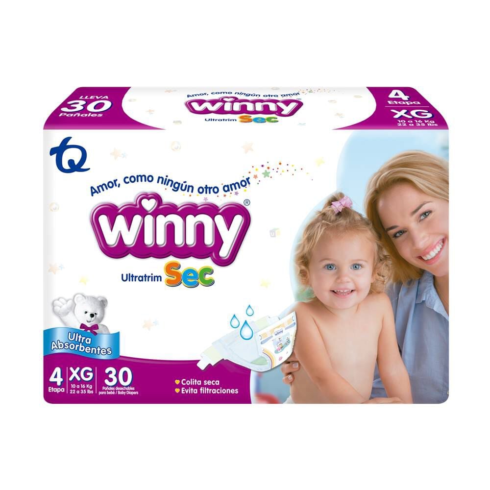 Pañal Winny Ultratrim Sec Paquete X 30 Etapa 4