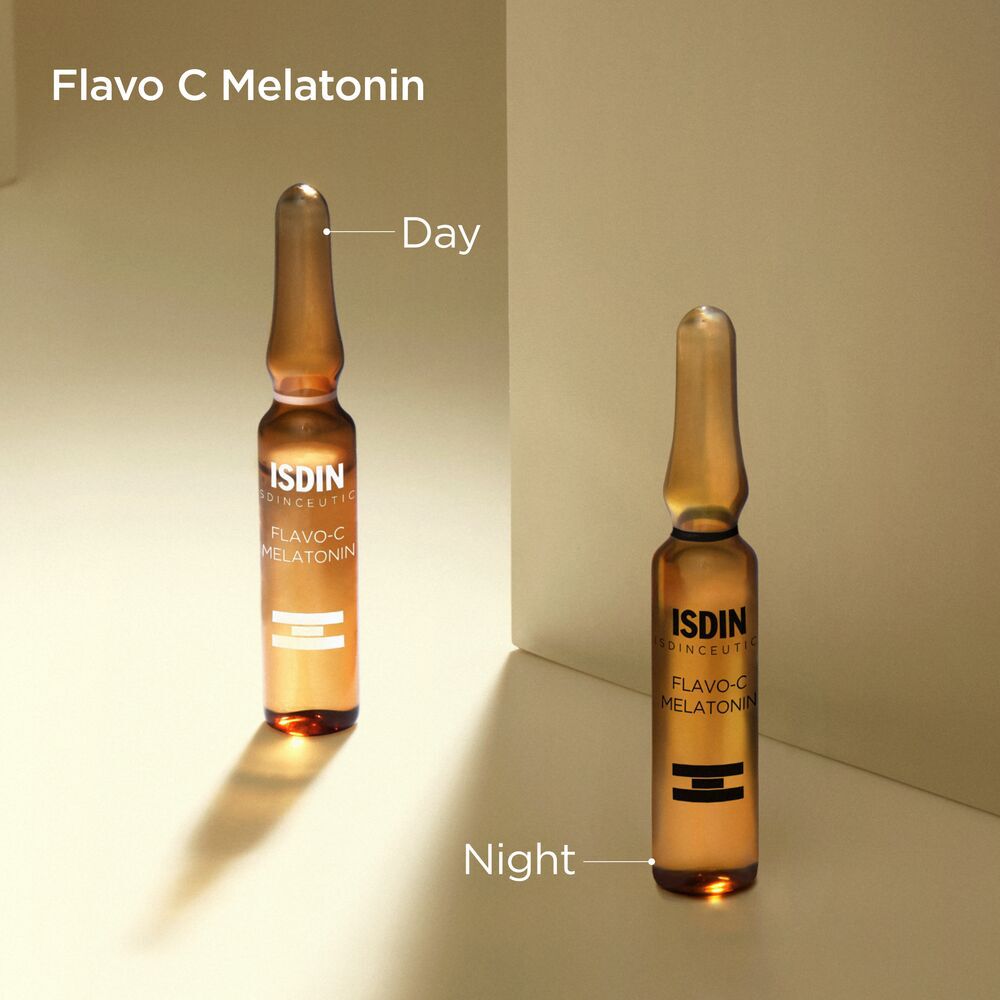 Isdinceutics-Flavo-C-Ultraglican-Serum-Antioxidante-Día-X-10-Ampollas-+-Flavo-C-Melatonin-Serum-Reparador-Noche-X-10-Ampollas-imagen-2