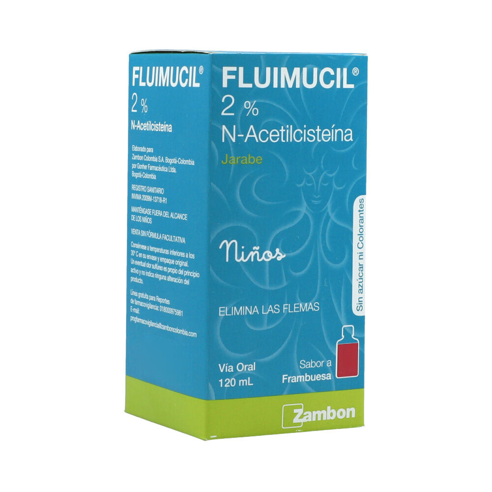Fluimucil Niños Jarabe Sabor a Frambuesa 2% Frasco X 120 mL