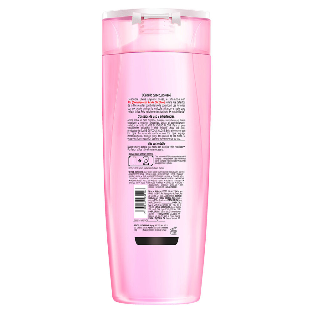 Shampoo-Loreal-Paris-Elvive-Glycolic-Gloss-3%-Brillo-72H-Frasco-X-370Ml-imagen-2