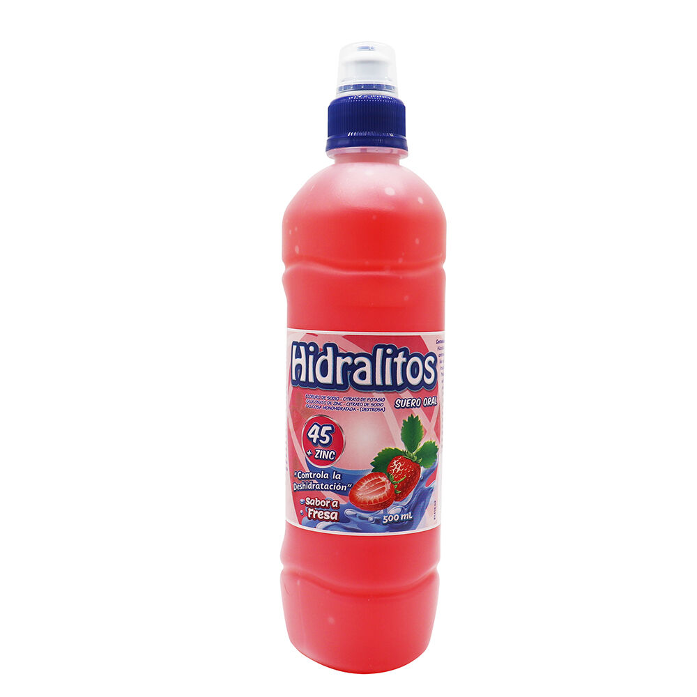 Hidralitos + Zinc 45Meq(Na)/L Solucion Oral Frasco X 500Ml Fresa