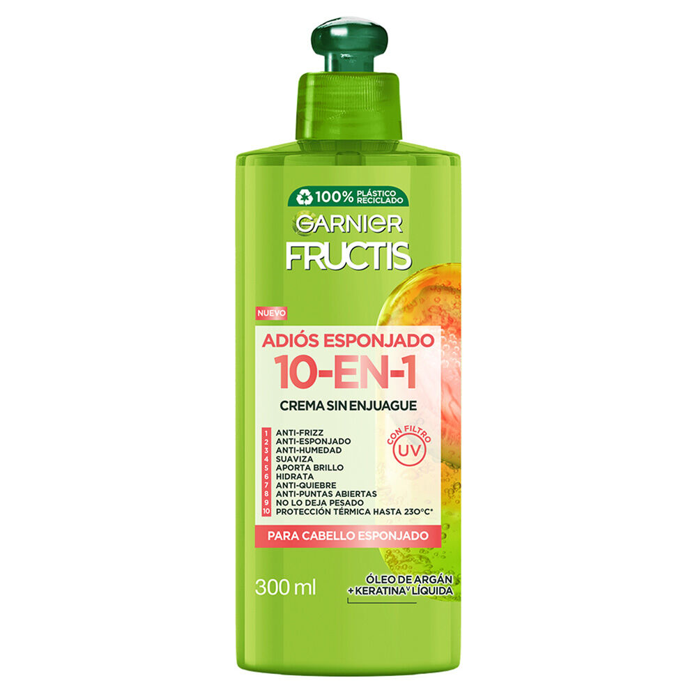 Crema Para Peinar 10 En 1 Garnier Fructis Adios Esponjado Para Cabello Esponjado Y Con Frizz 300 Ml
