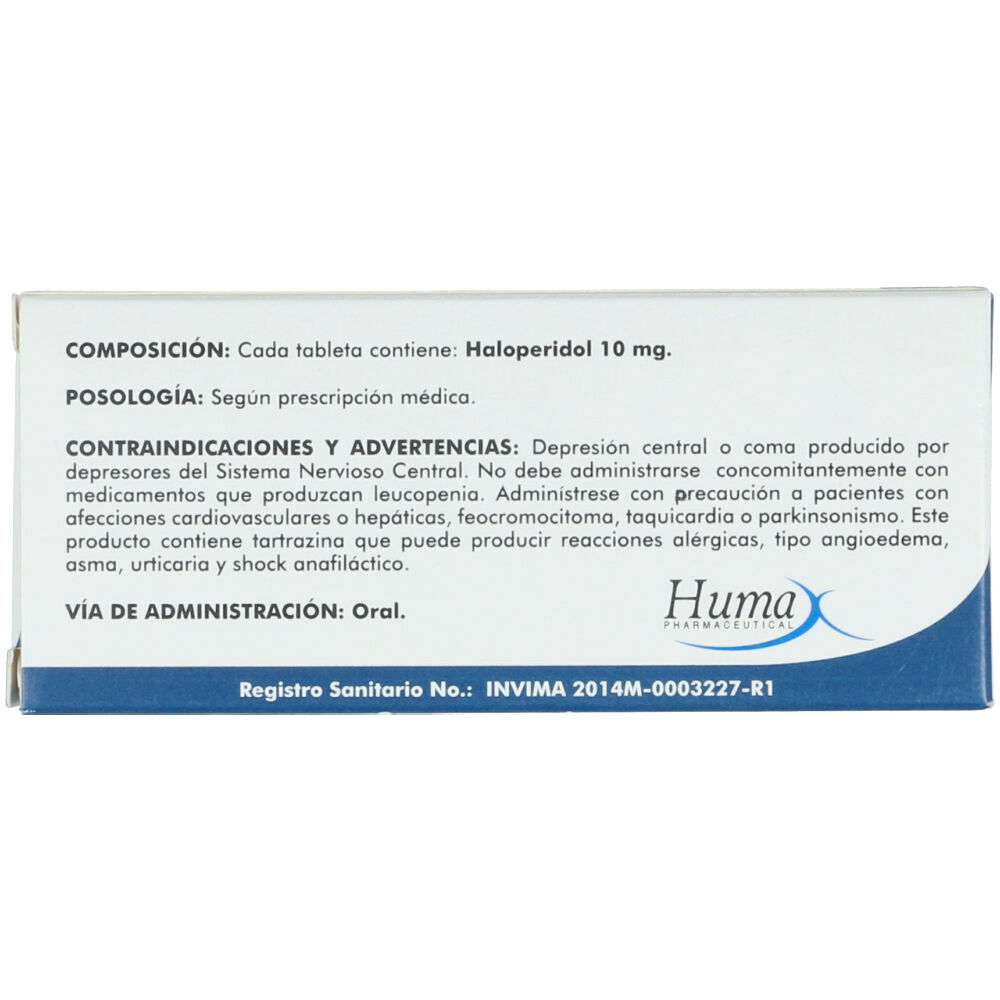 Haloperidol-10Mg-Tableta-Caja-X-20-Humax-Pharmaceutical-S.A-imagen-2