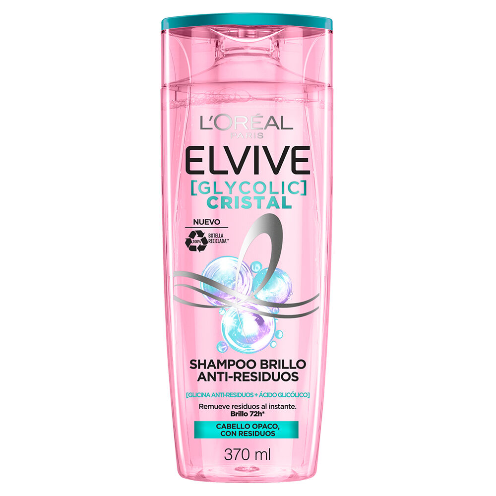 Shampoo Loreal Paris Elvive Glycolic Cristal Frasco X 370Ml