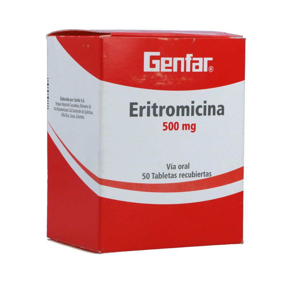 Eritromicina Genfar 500Mg Blister X 10 Tabletas