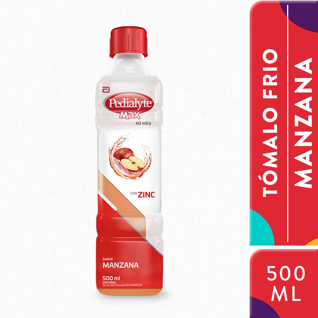 Suero Rehidratante Pedialyte Max 60 Manzana 500 mL