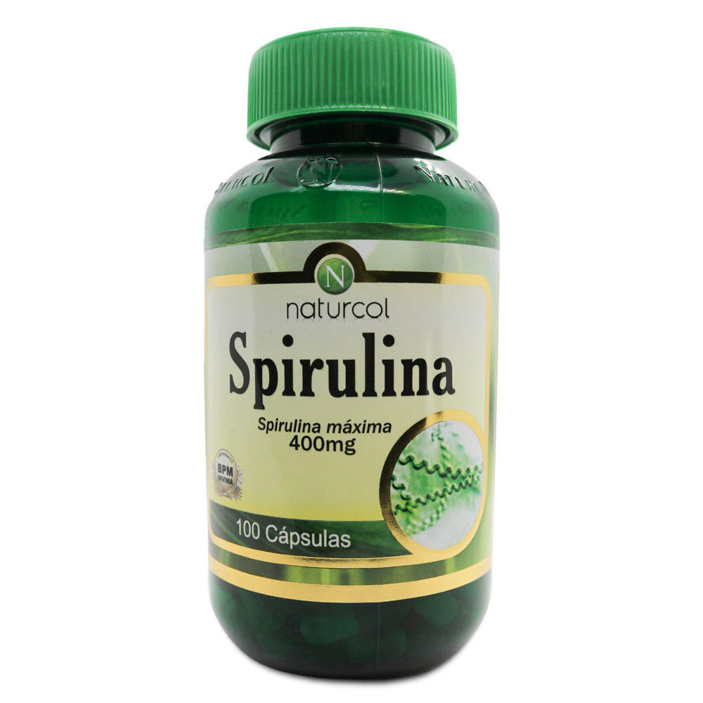 Spirulina-Maxima-Naturcol-400Mg-Cápsulas-Frasco-X-100-imagen-1