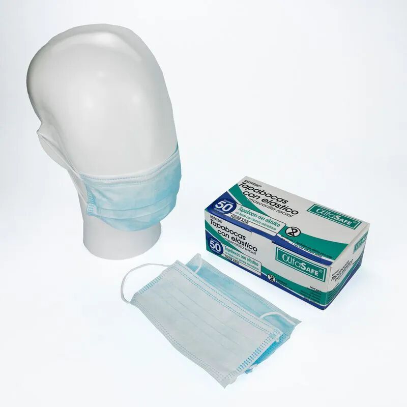 Tapabocas Elasticos Azul · 1 Pieza