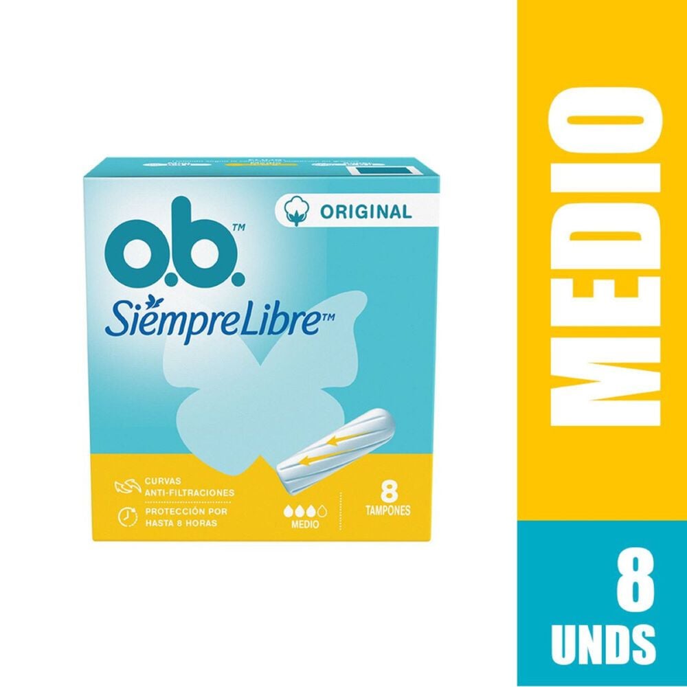 Tampon Absorbente Medio Ob Siempre Libre Caja X 8