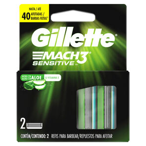 Repuesto-Mach-3-Sensitive-Gillette-Sobre-X-2-imagen