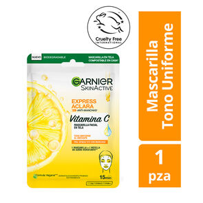 Mascarilla-Facial-En-Tela-Express-Aclara-Garnier-Skinactive-Vitamina-C-+-Limon-Sobre-X-28Gr-imagen