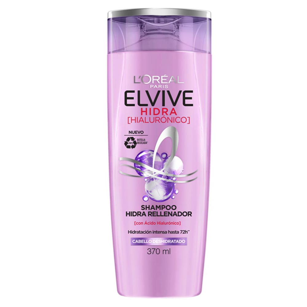 Shampoo Elvive L'Oreal Paris Hidra Hialurónico Hidratación 72H X370Ml