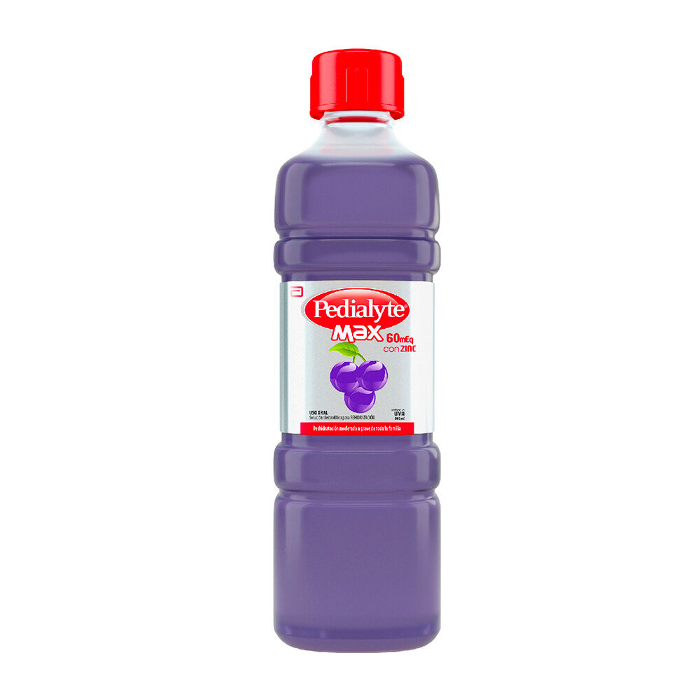 Pedialyte Max Con Zinc Sabor Uva Solución Oral Frasco X 500mL