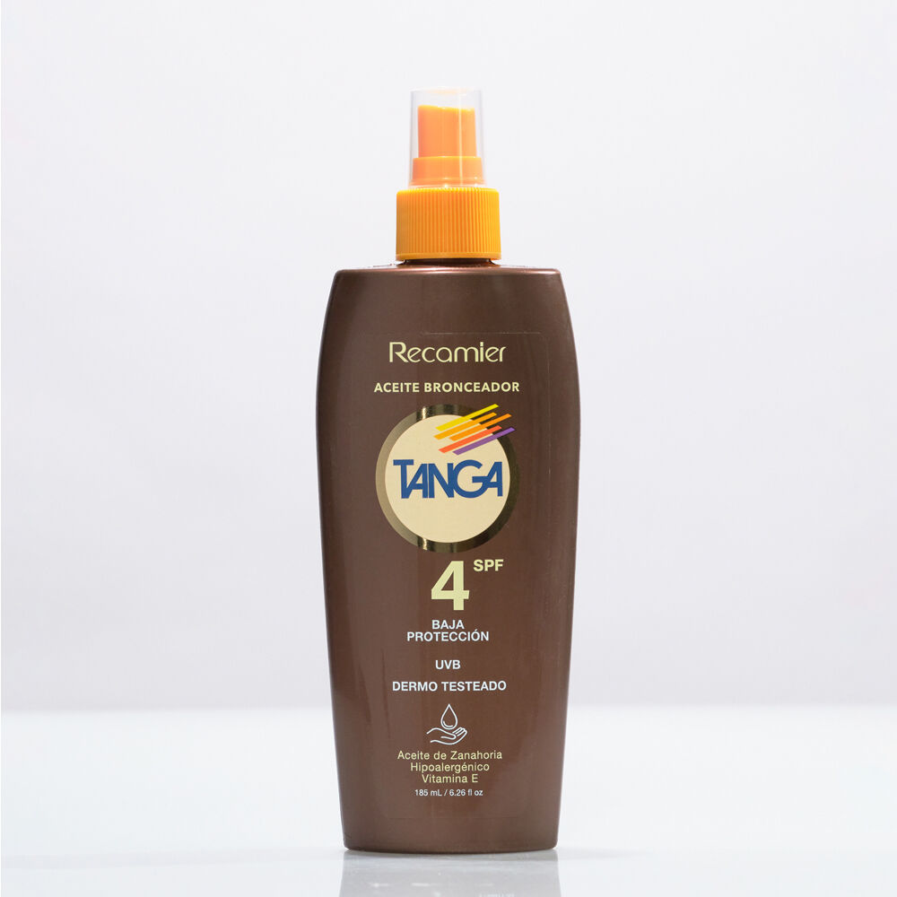 Aceite Bronceador Tanga Spf4 Dermotesteado Frasco X 185Ml