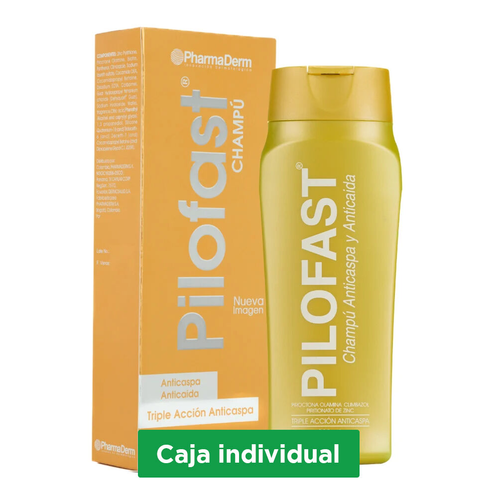 Shampoo Pilofast Triple Acción Anticaspa Frasco X 280Ml