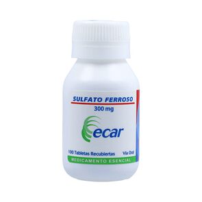 Sulfato-Ferroso-300Mg-Tabletas-Recubiertas-Frasco-X-100-Tabletas-Ecar-imagen