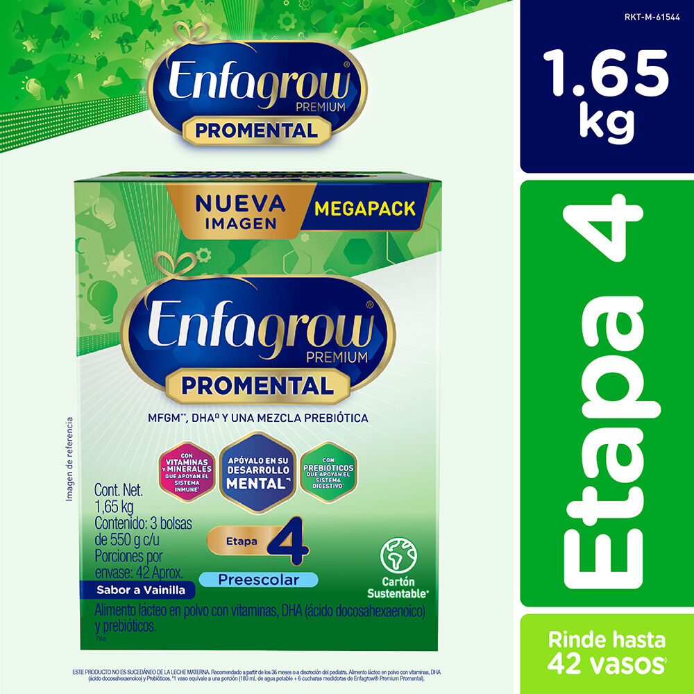 Alimento Lácteo Enfagrow Premium Promental Preescolar Vainilla Etapa 4 - caja 1650 G