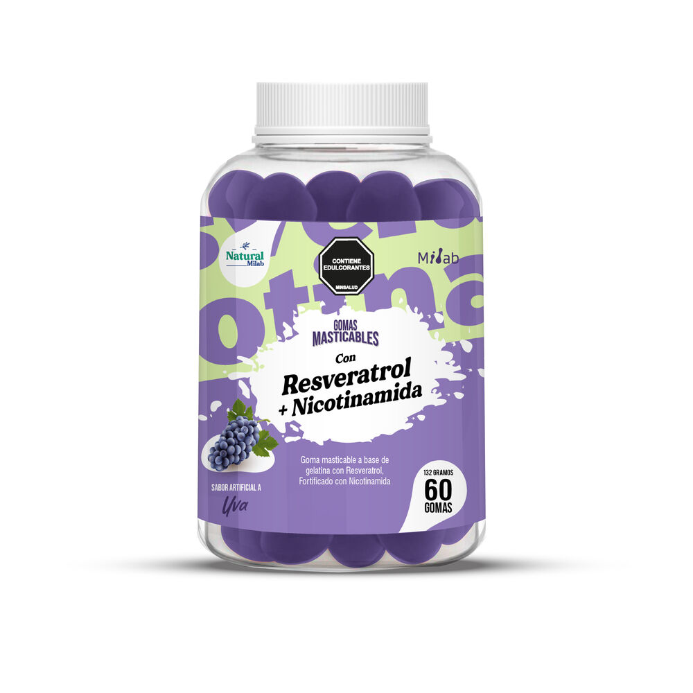 Gomas-Masticables-Natural-Milab-Resveratrol+Nicotinamida-Frasco-por-60-imagen
