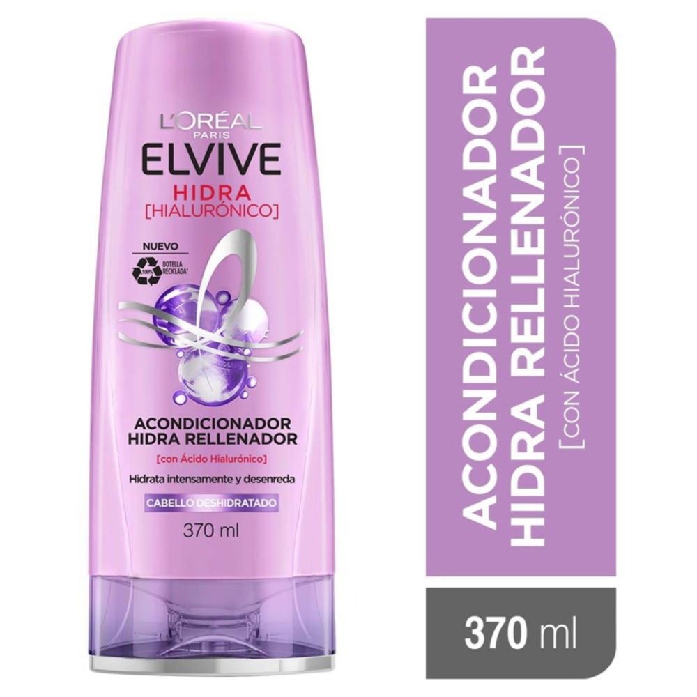 L'Oreal-Paris-Elvive-Hidra-(Hialurónico)-Acondicionador-Hidra-Rellenador-Frasco-X-370mL-imagen-1