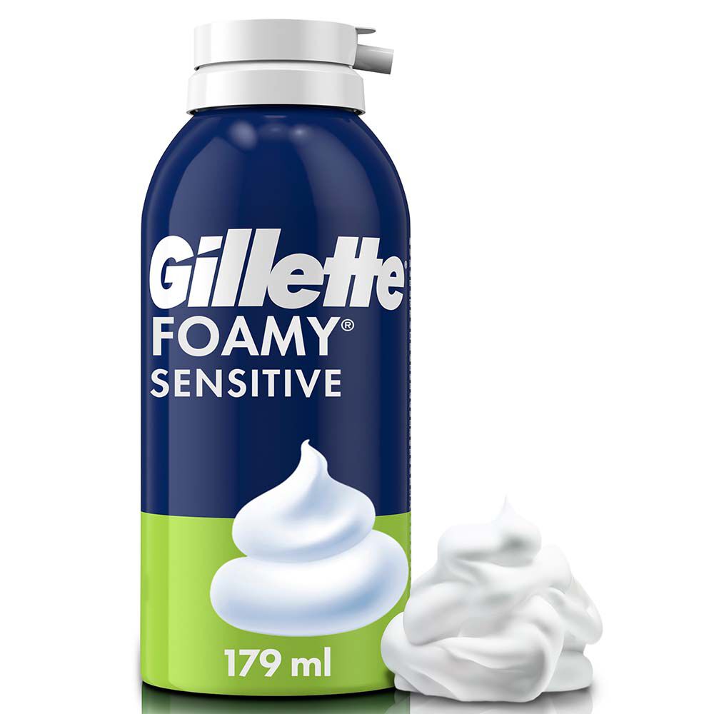 Gillette-Foamy-Sensitive-Espuma-De-Afeitar-Frasco-X-179Ml-imagen-1