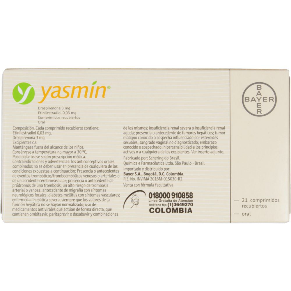 Yasmin Caja X 21 Grageas