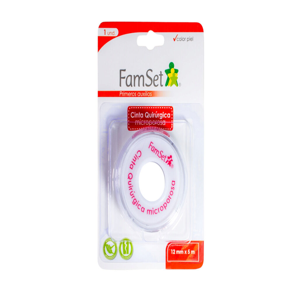 Cinta Quirurgica Microporosa Blister Por 1 Famset 12Mm Por 5M Piel