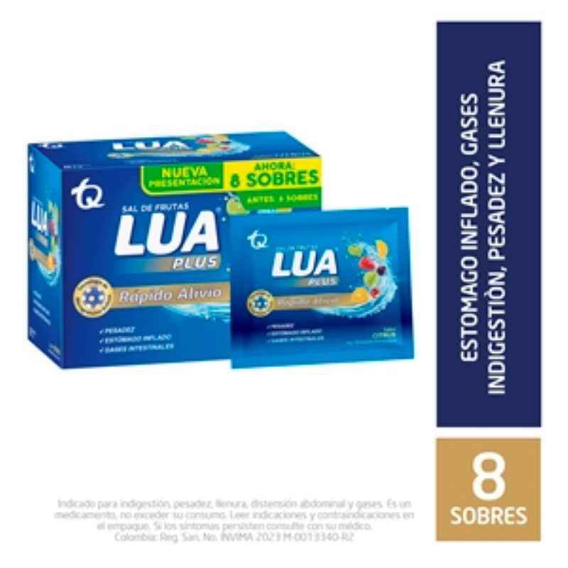 Sal De Frutas Lua Plus (0.1+2.83)Gr/Sobre Gran Efervescente Caja X 8Sobre