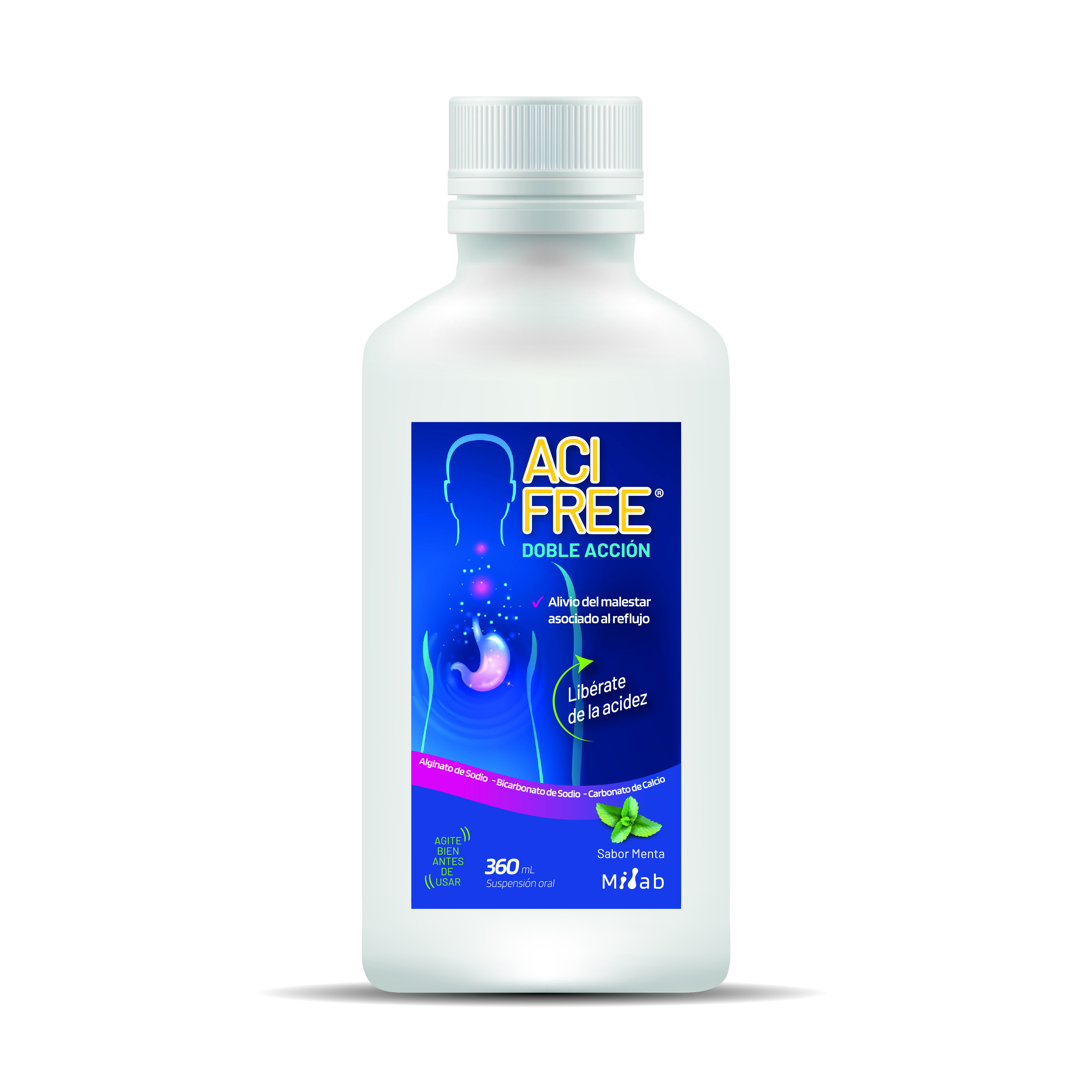 Acifree Doble Acción Suspensión Oral Menta (325+500+213)Mg/10mL Frasco X 360mL