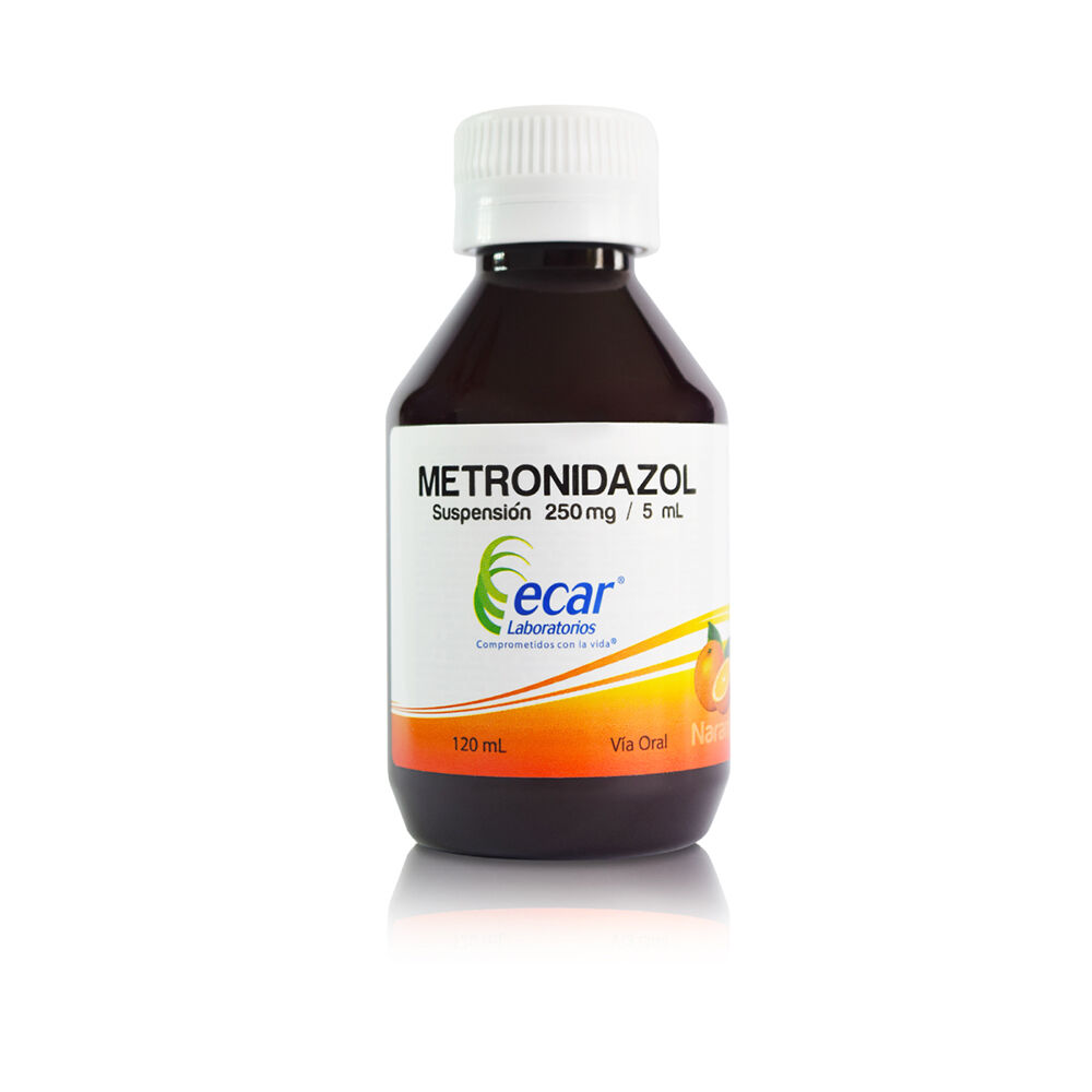 Metronidazol 250Mg/5Ml(5%) Susp Oral Fco X 120Ml Ecar Naranja