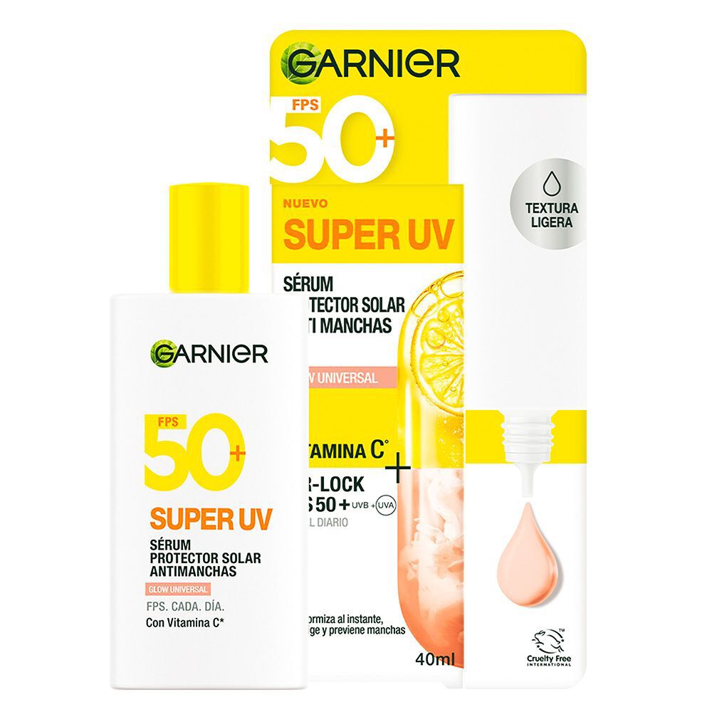Serum Protector Solar Garnier Anti Manchas Fps 50+ Super Uv Fco X 40Ml