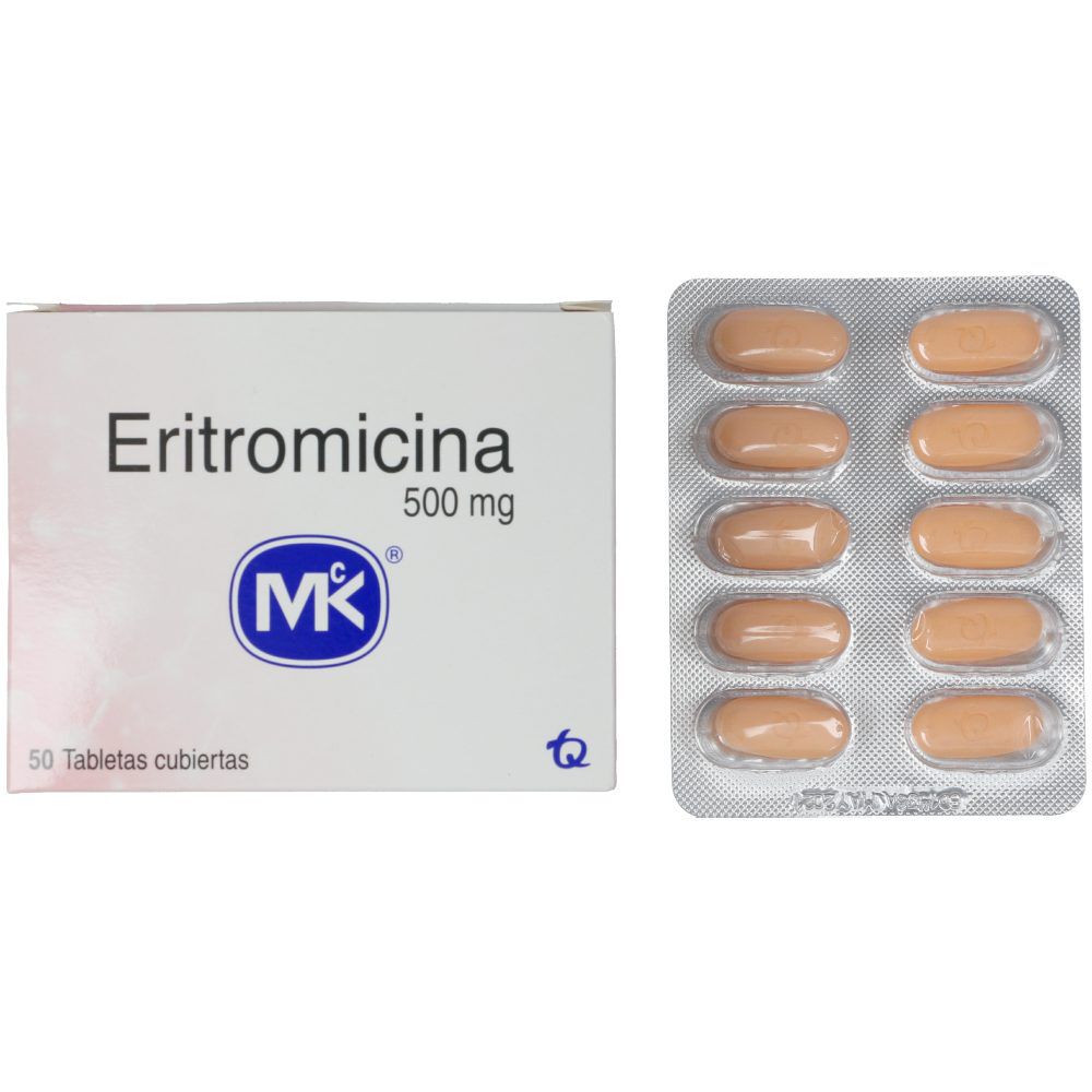 Eritromicina Mk 500Mg Blister X 10 Tabletas